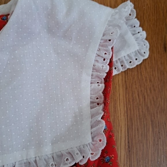 Vintage Girls Size 5 Polly Flinders Hand Smocked Dress Embroidered Sleeveless - Picture 7 of 10